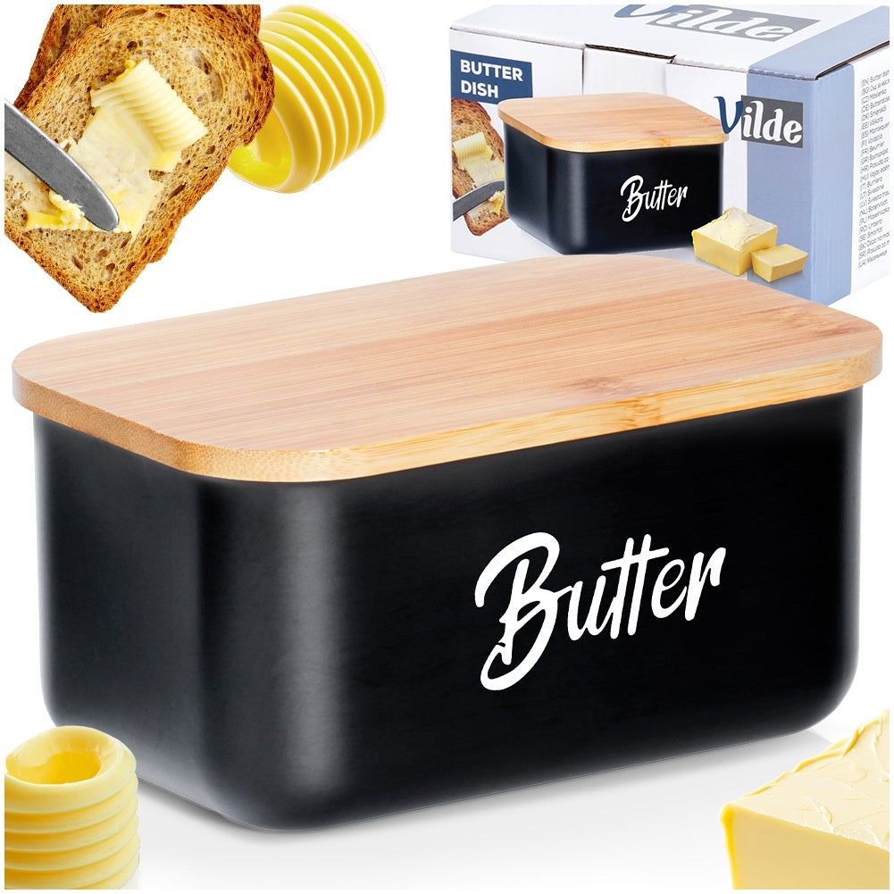 Black Stainless Steel Butter Dish