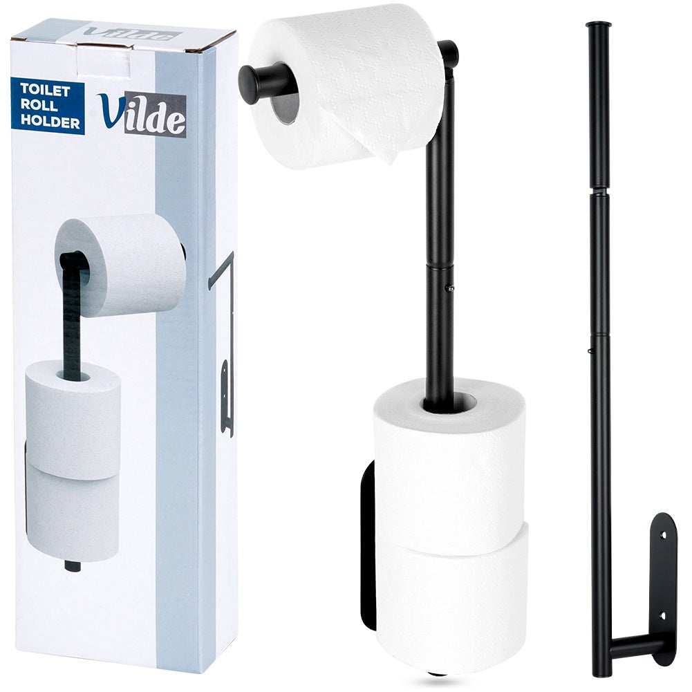 Black Steel Toilet Paper Holder, 46.5 cm