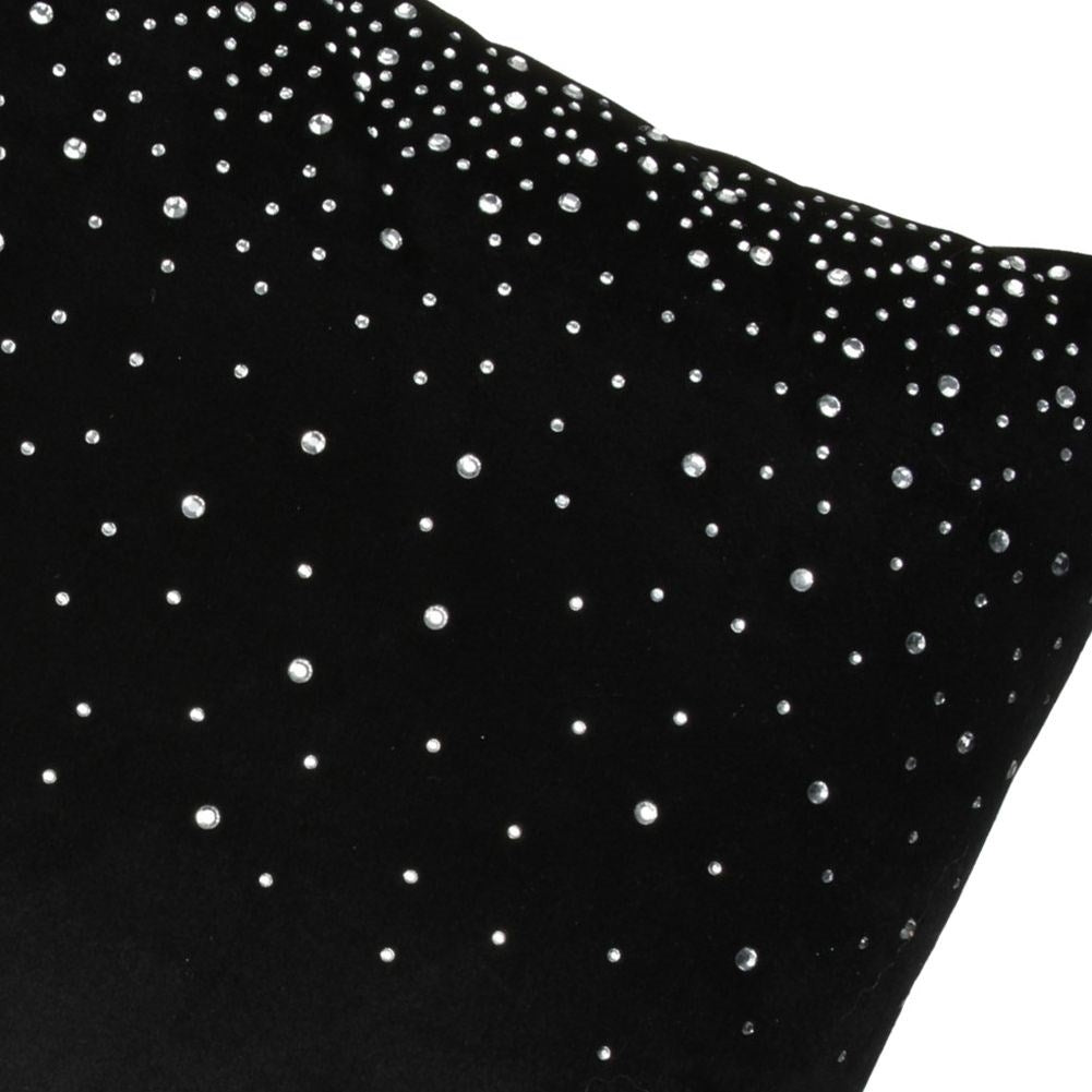 Black Velvet Cushion with Silver Diamonds - Luxurious Interior