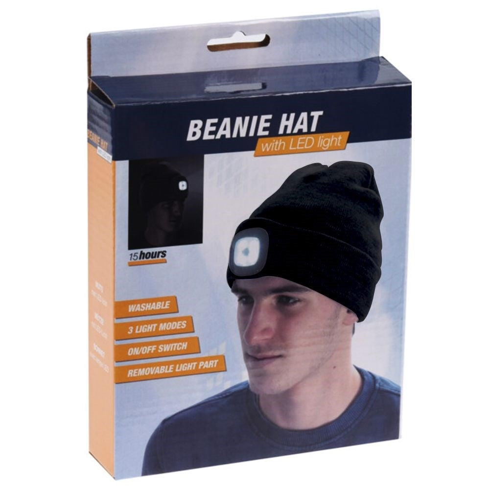 Black Winter hat with LED lamp