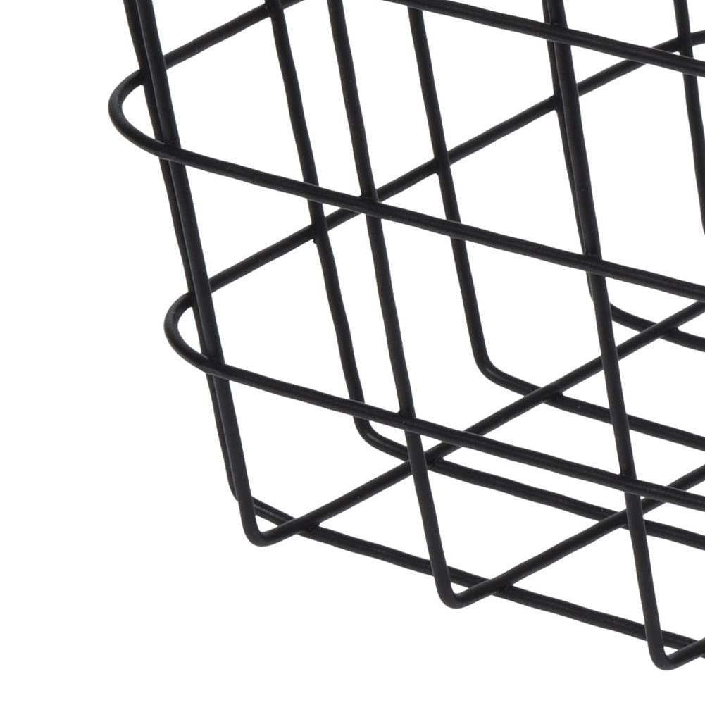 Black basket with lid in LOFT style for fruit and small items
