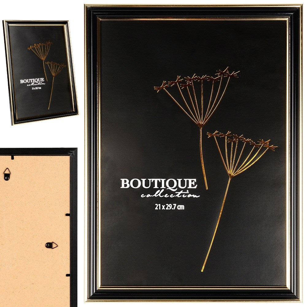 Black gold photo frame 21x29.7 cm