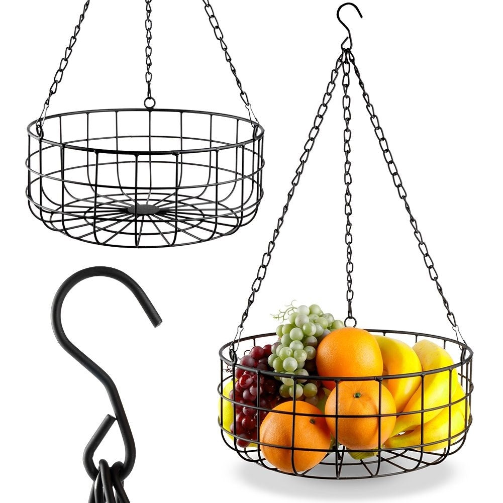Black hanging basket for fruit and vegetables