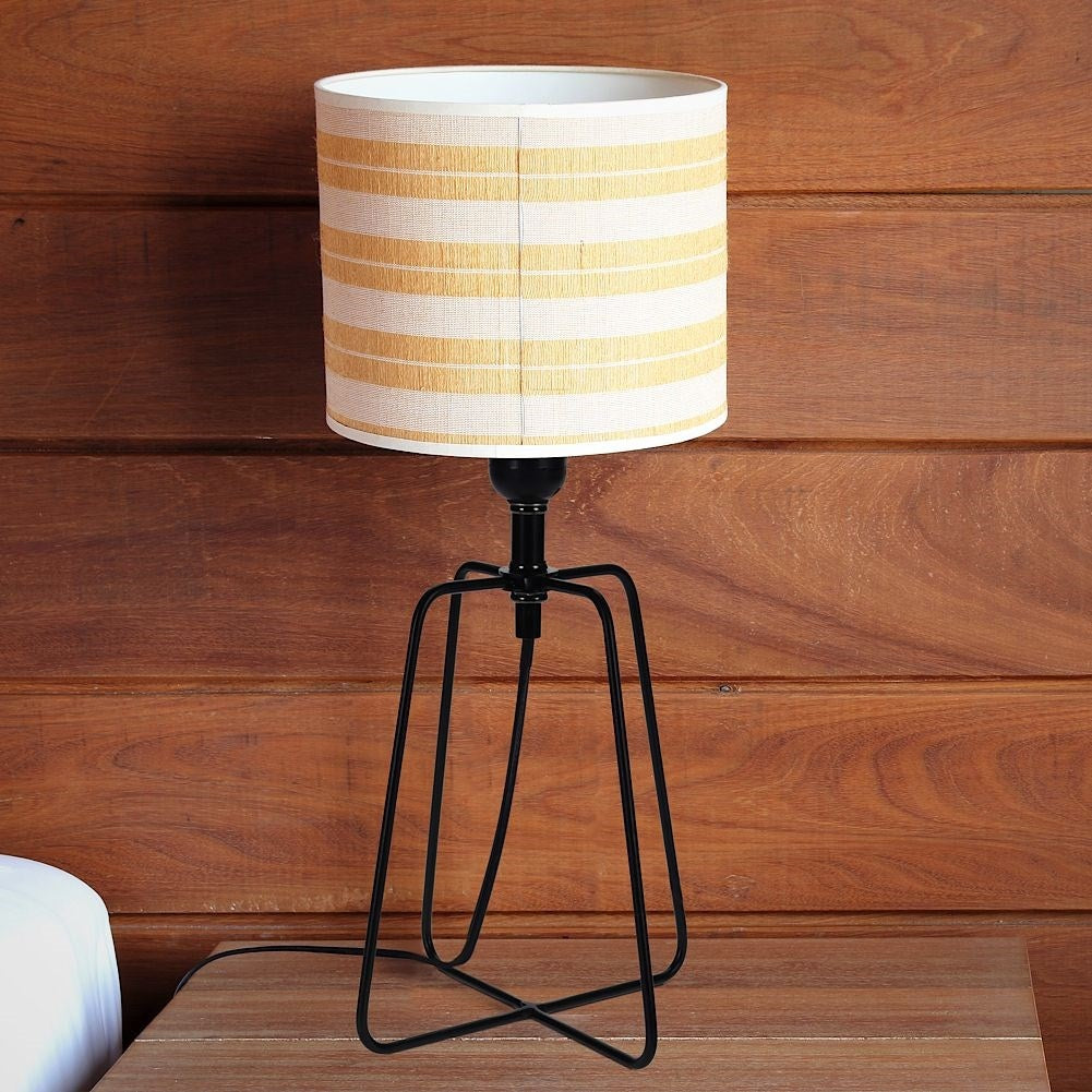Black metal lamp for bedside table, dresser, table, desk.