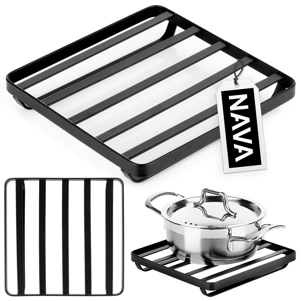 Black metal pot stand MISTY 18x18 cm
