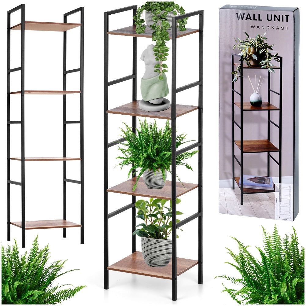 Black metal shelf 29.5x23.5x106.5 cm