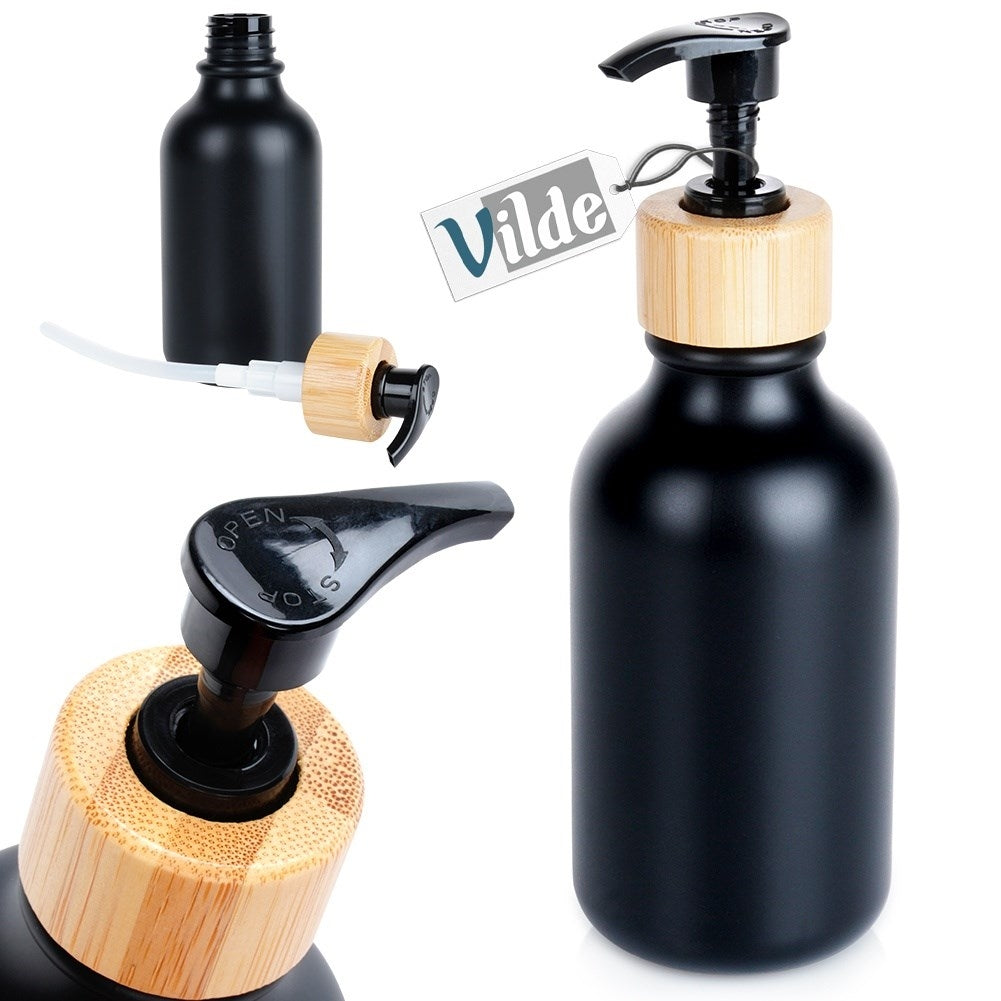 Black soap pump with locking function for kitchen and bathroom