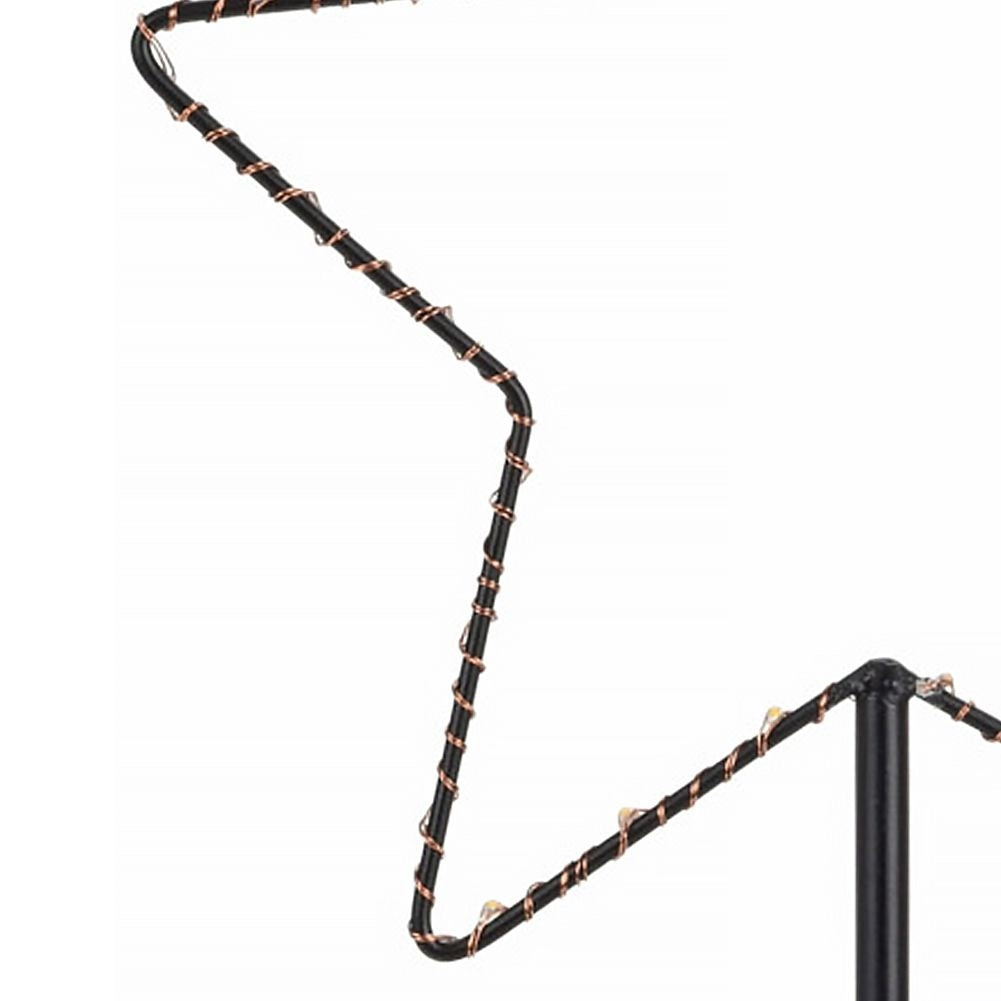 Black star lamp 34 cm with 30 LEDs, battery operated