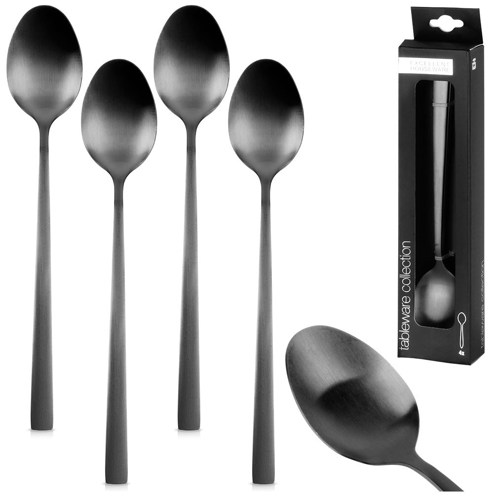 Black steel cocktail spoons 4 pcs.