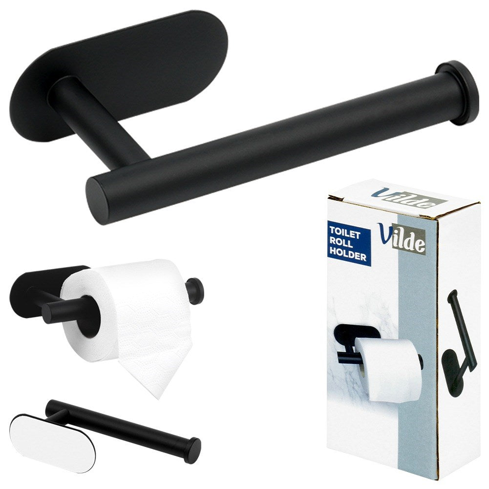 Black steel toilet paper holder