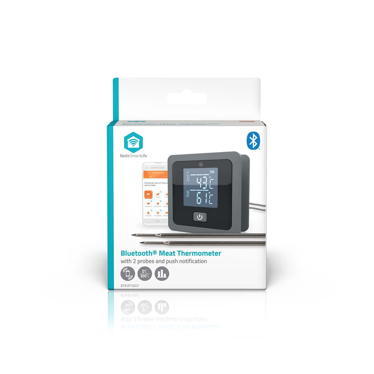 Bluetooth Meat Thermometer, Dual Probes, Smart App Control