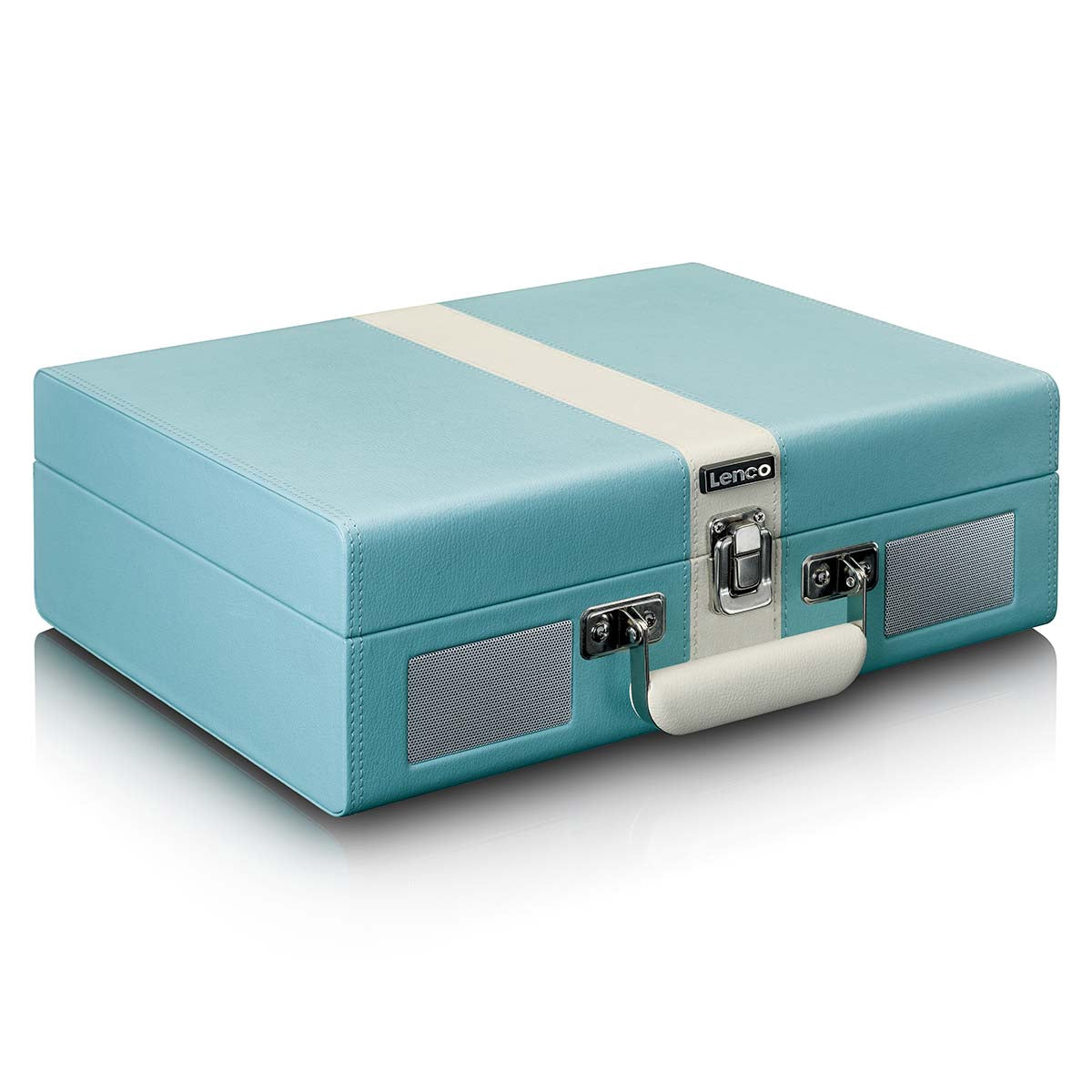 Bluetooth Record Player with Built-In Speakers, Blue/White