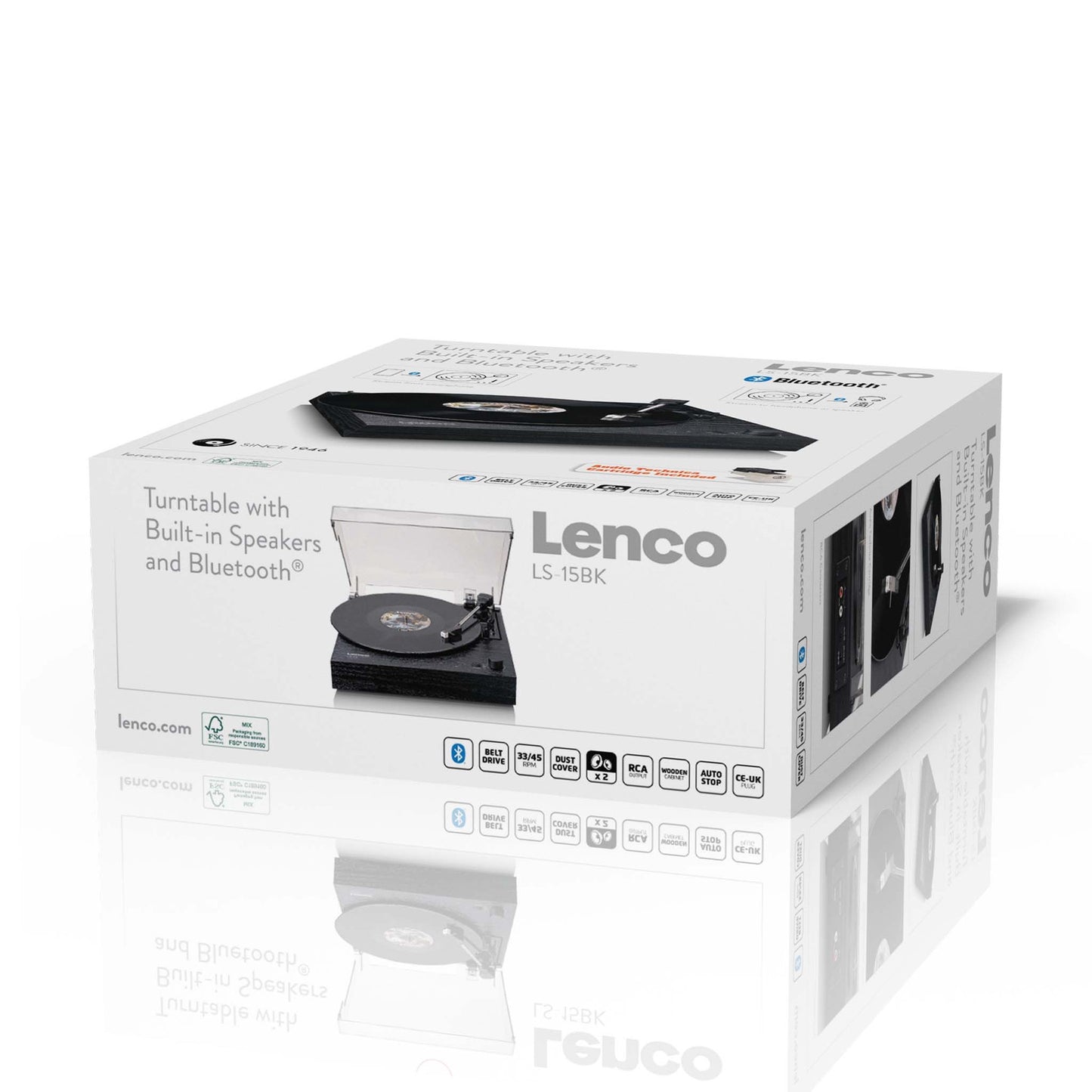 Bluetooth Record Player with Speakers, AT3600L Cartridge