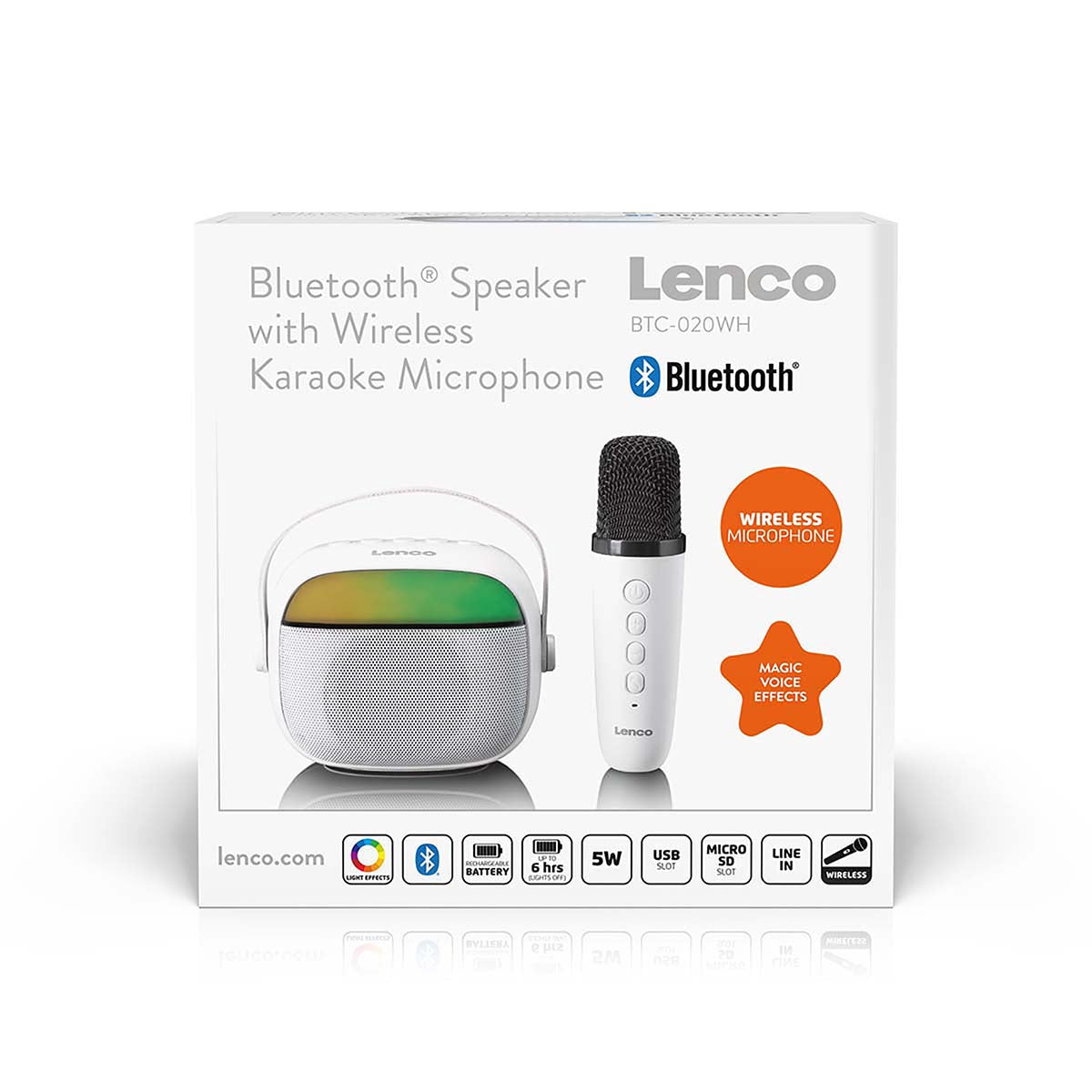 Bluetooth Speaker with Wireless Karaoke Mic, 5W, Rechargeable