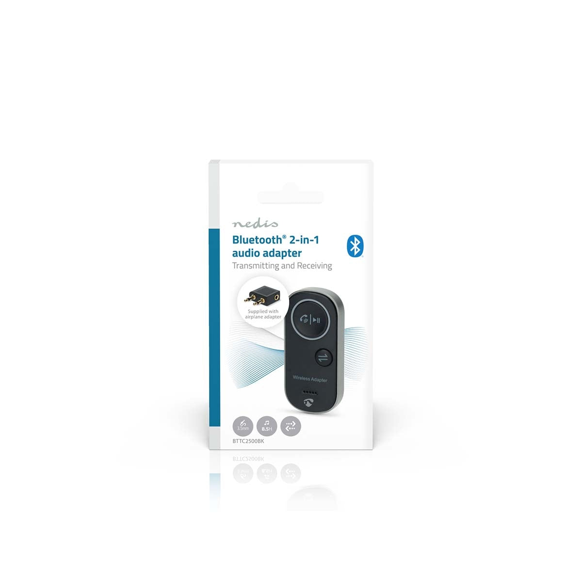 Bluetooth Transmitter Receiver, USB-C to 3.5mm, 8.5h Battery