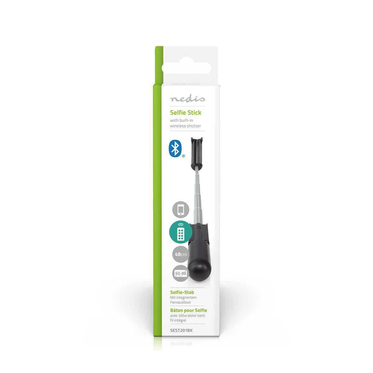 Bluetooth selfie stick | Bluetooth® version: 4.2 | Maximum screen size: 3.54 " | Length when weight: 15 cm | Unrolled length: 480 mm | Maximum weight capacity: 400 g | Battery powered