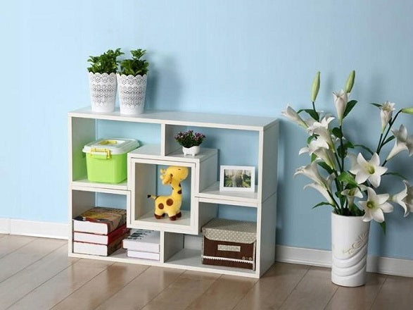 Bookcase, modular cabinet, chest of drawers, shelves, WHITE