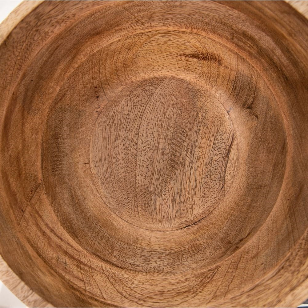 Bowl in exotic mango wood for fruit, vegetables and serving