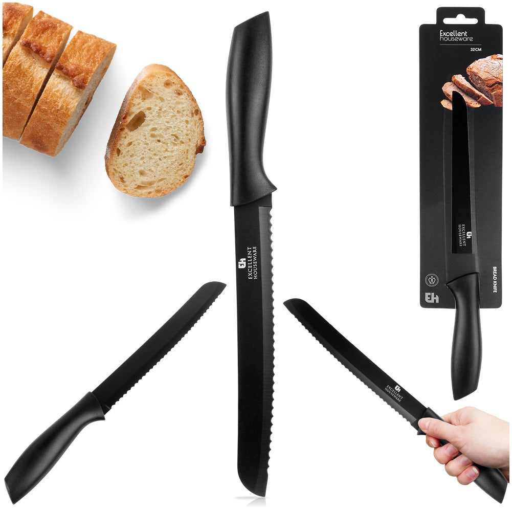 Bread knife steel black 32 cm