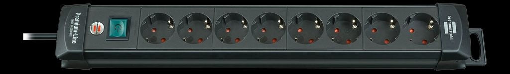 Brennenstuhl PremiumLine Power outlet, 8-Way, Central switch, 3m