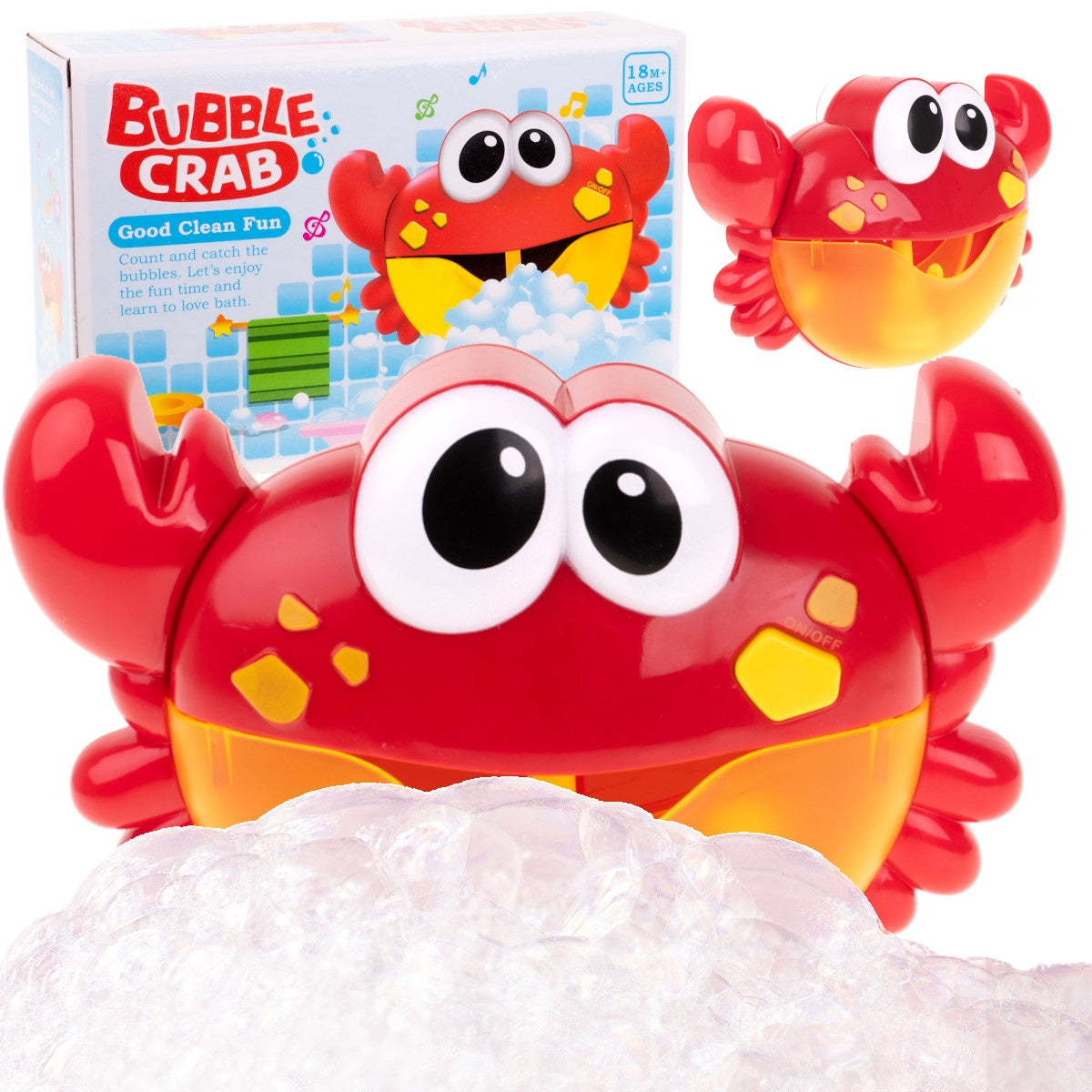 Bubble generator foam bath toy crab