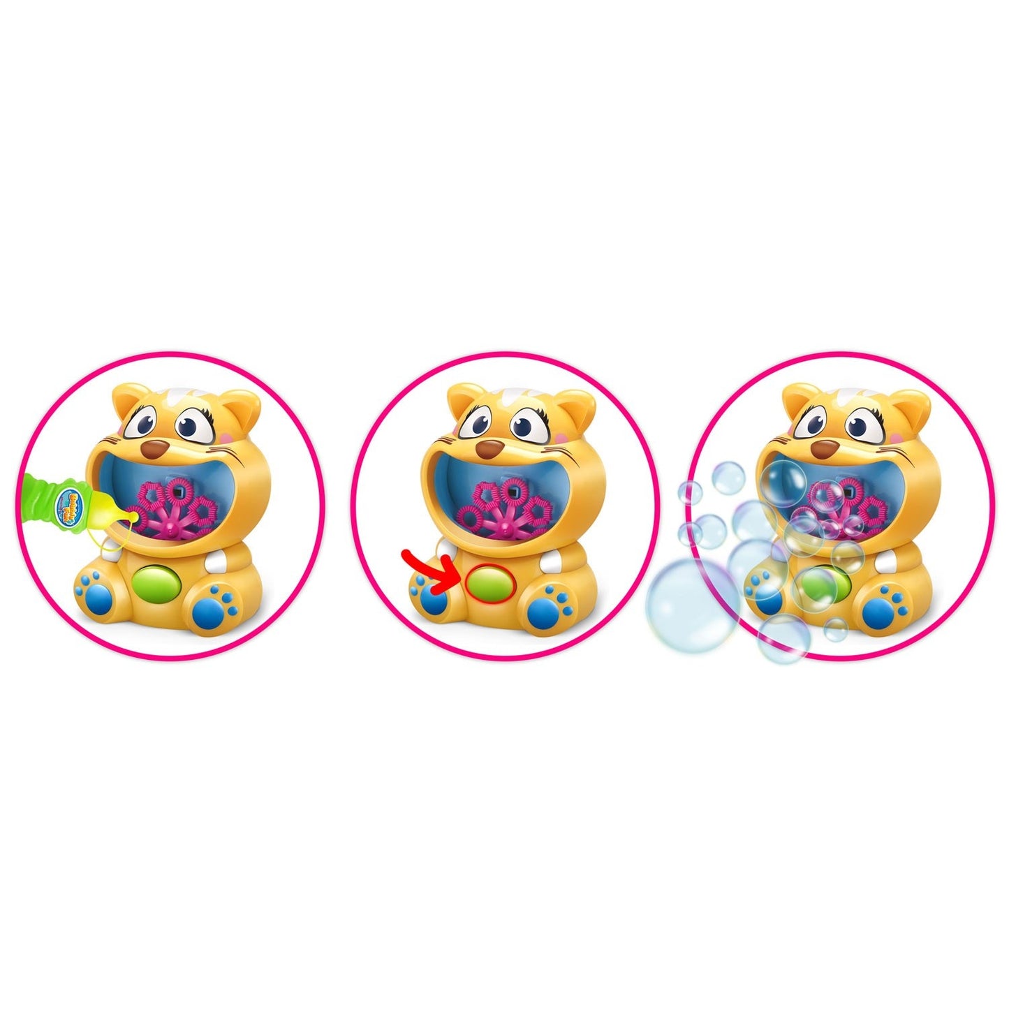 Bubble machine in the shape of a yellow cat - Ricokids RK-900