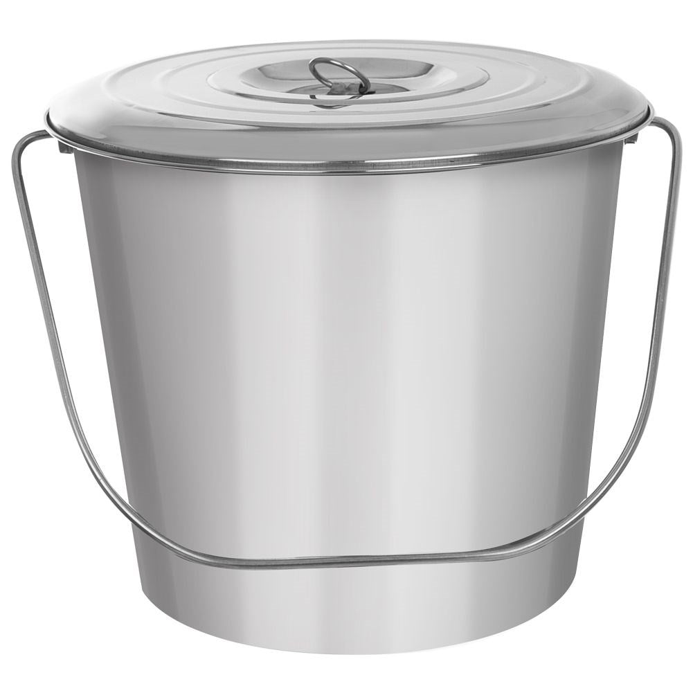 Bucket in Stainless Steel 12L with Handle and Lid