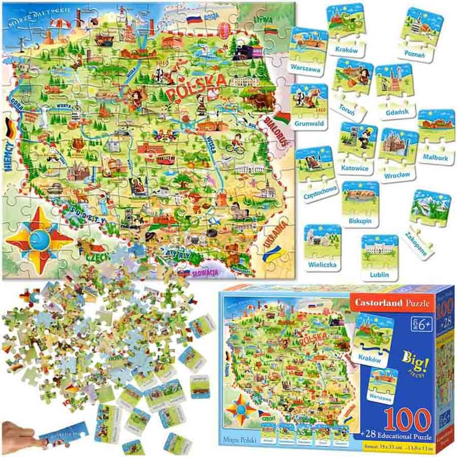 CASTORLAND Educational Puzzle Map of Poland