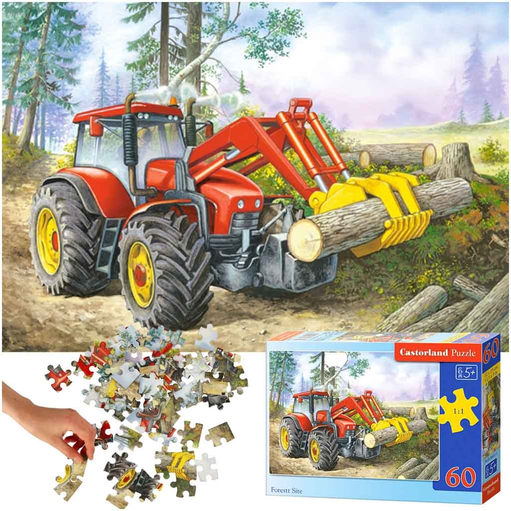 CASTORLAND Puzzle 60el. Forest Site - Tractor with grapple