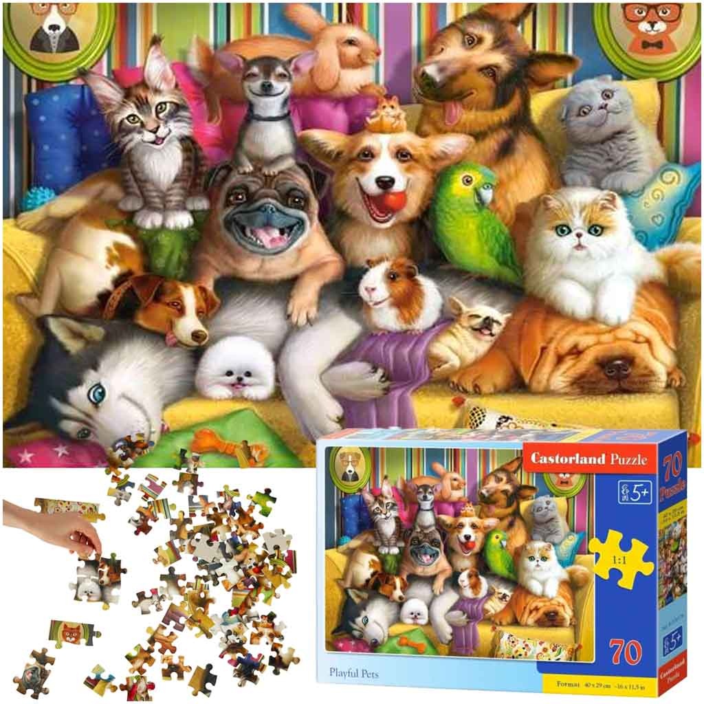 CASTORLAND Puzzle 70 pieces Playful Pets - Funny animals 5+