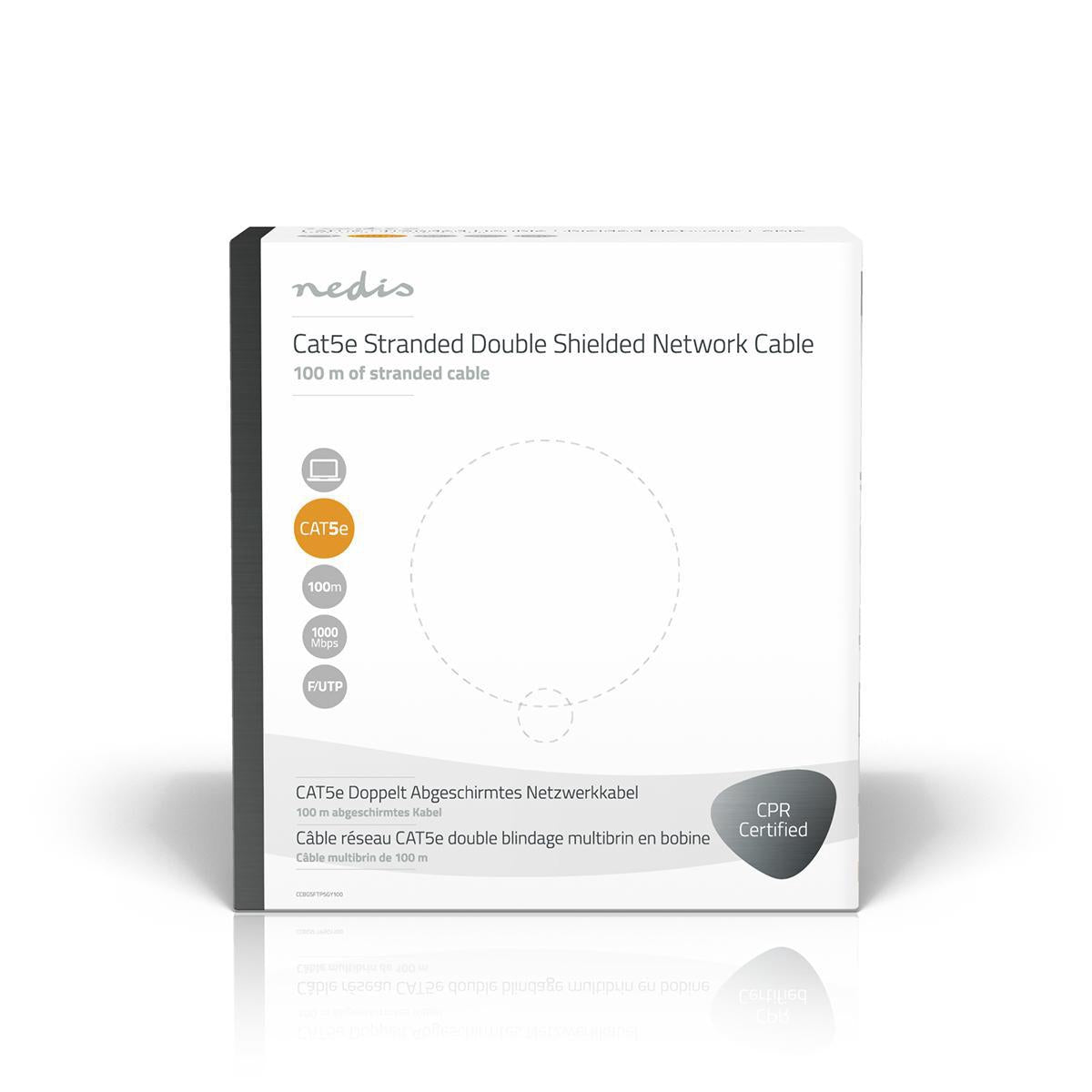 CAT5e SF/UTP Copper Network Cable, 100m, Grey PVC