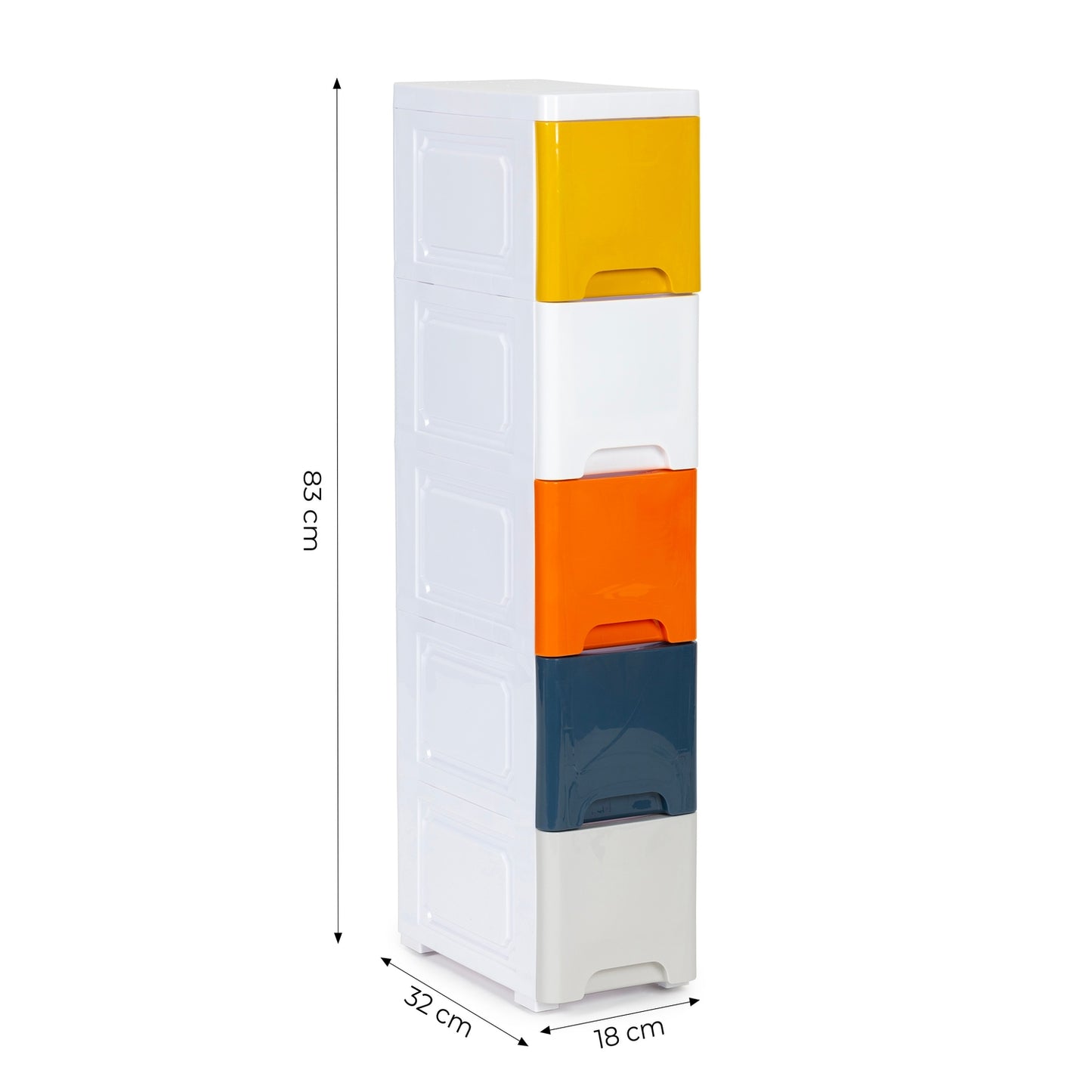 Cabinet organizer with 5 pull-out drawers legs with castors