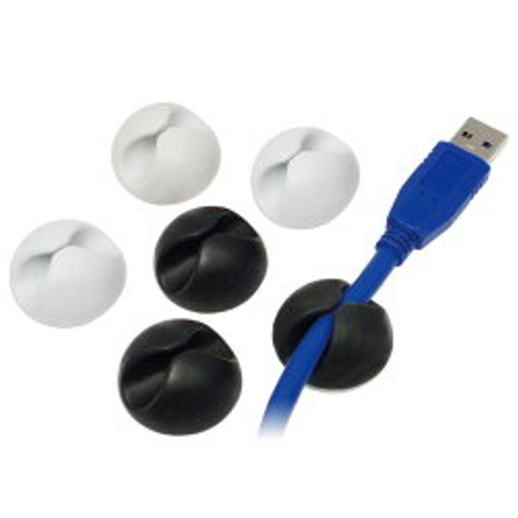 Cable holder 3 pcs white / 3 pcs black
