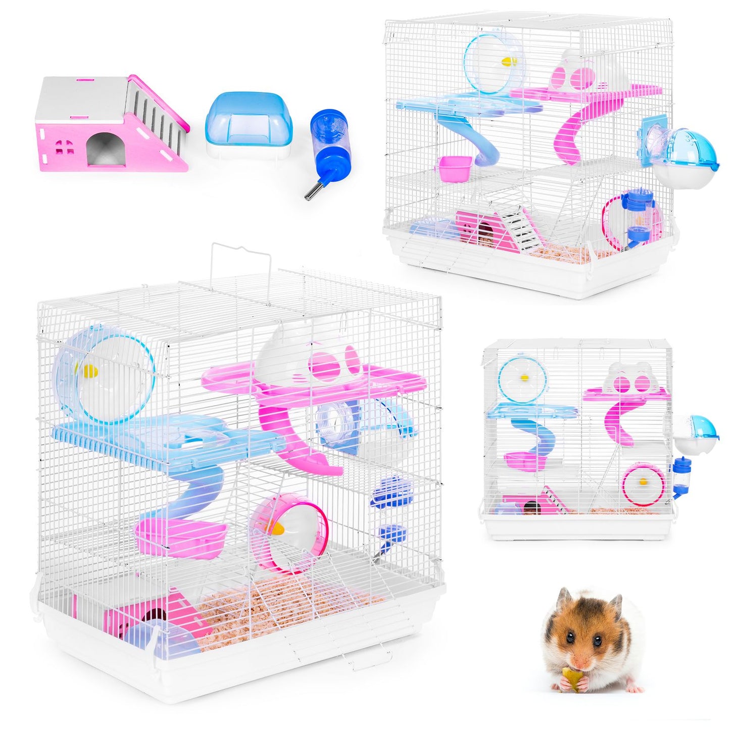 Cage for hamsters guinea pigs rodents full equipment