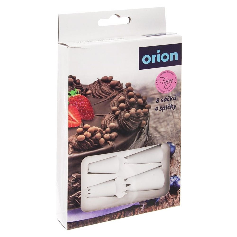 Cake Nozzle Set: 4 Nozzles & 8 Reusable Piping Bags