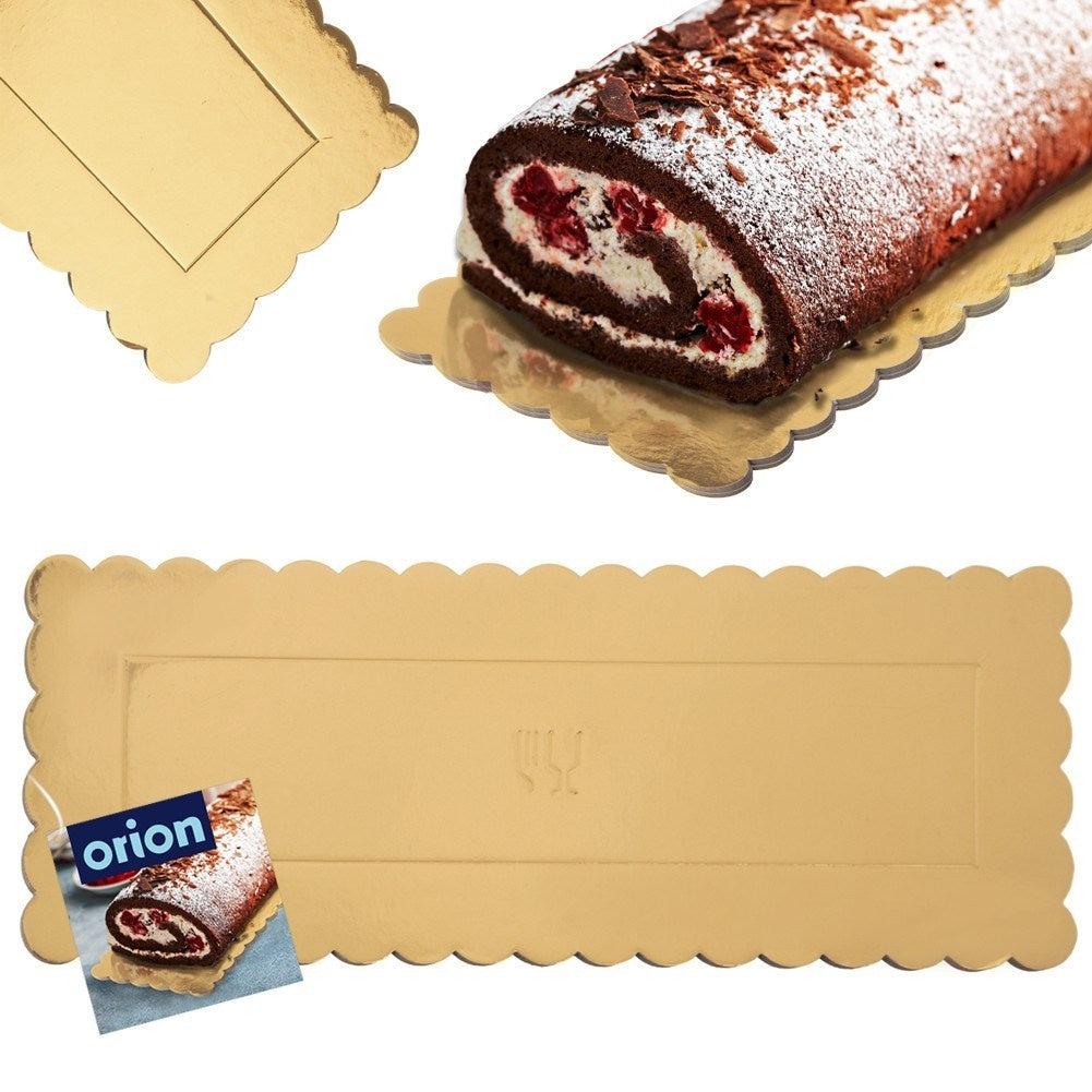 Cake mat 33x12 cm - Folded edges, gold foil, thick cardboard