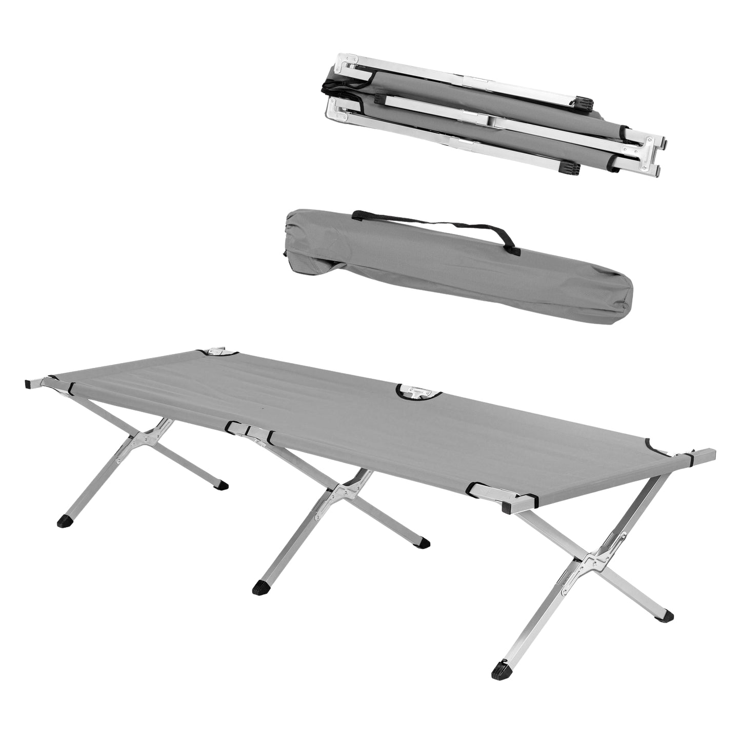 Camp-bed, camping bed, travel bed, gray