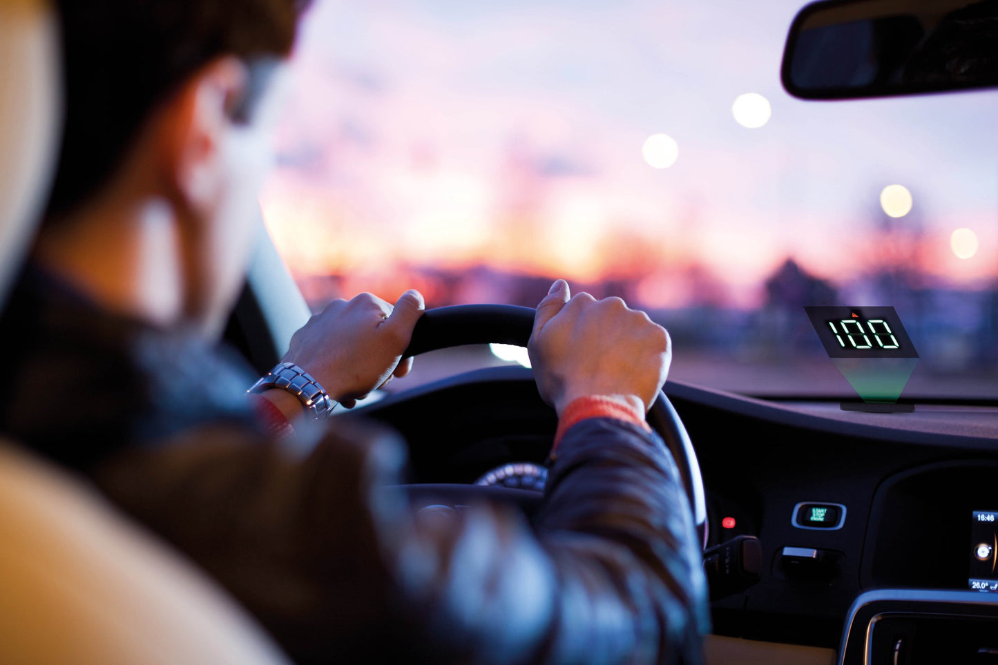 Car HUD Display with GPS Speed Projection