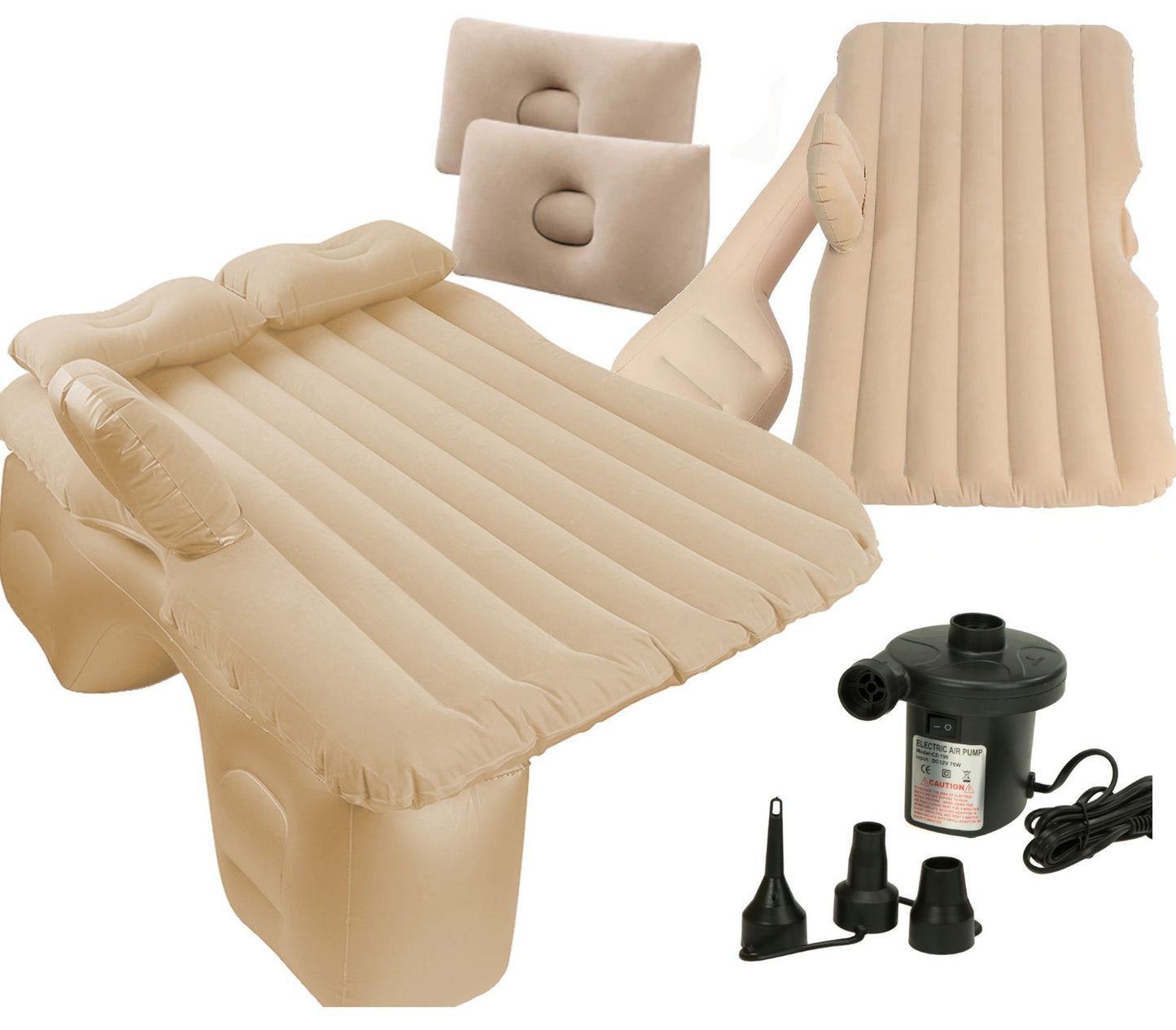 Car bed mattress inflatable + pump beige