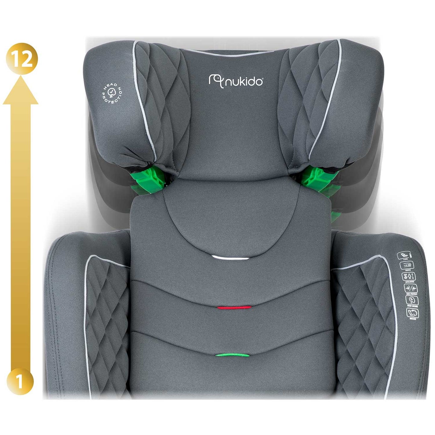 Car seat Nukido Louis Gray 15-36 kg ISOFIX