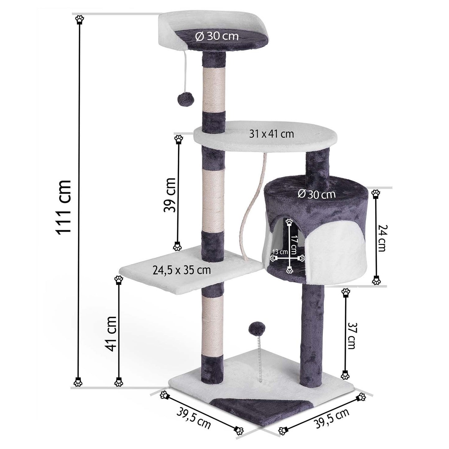 Cat Scratcher 112 cm DR-261 Pethaus gray and white