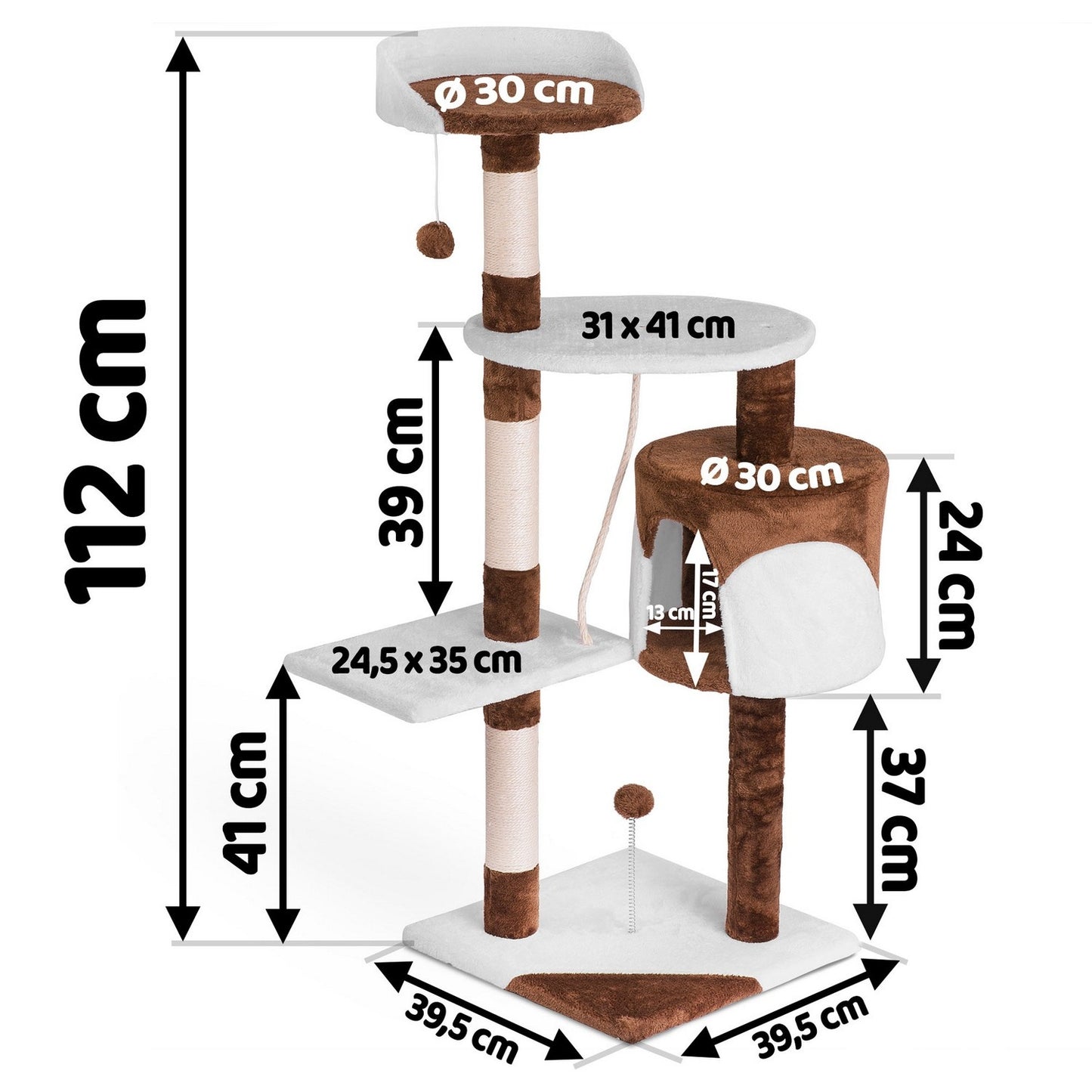 Cat claw stand 112 cm DR-260 Pethaus brown/white