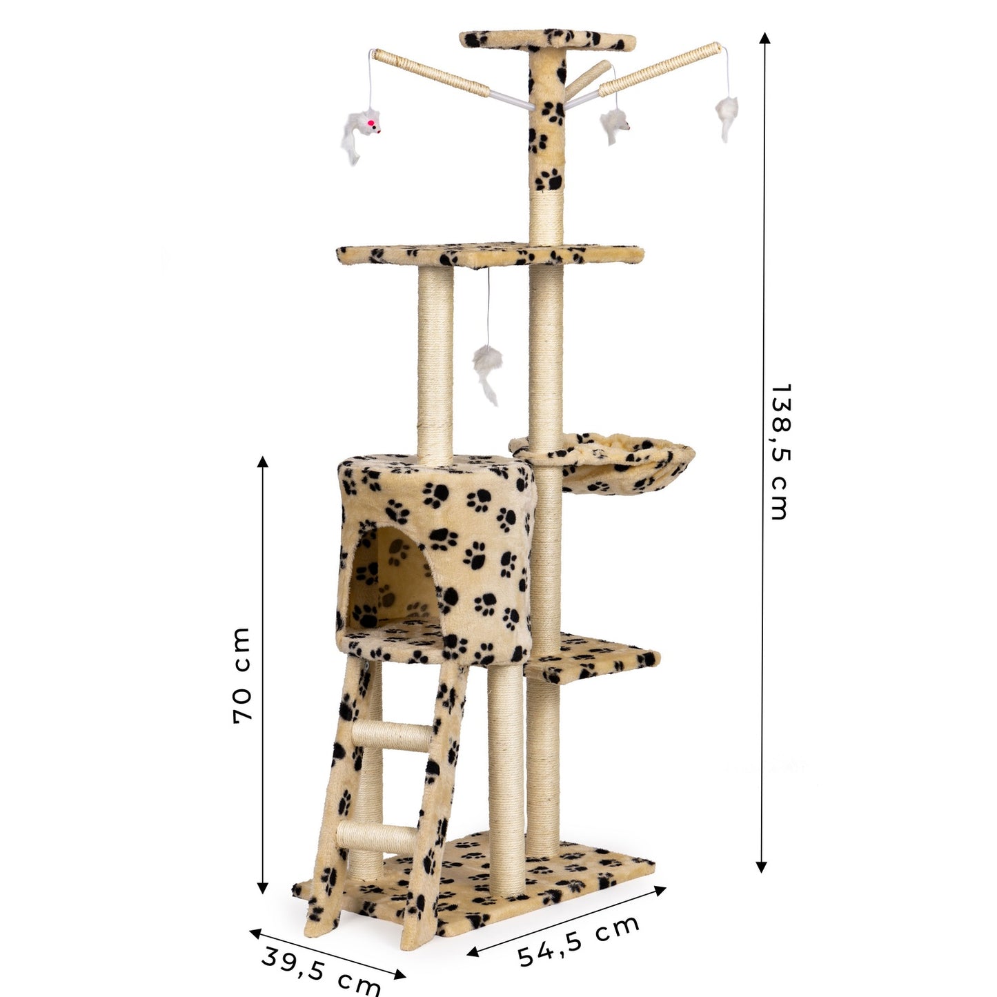 Cat scratcher, house, tree, bed, 138cm xl, Paw prints