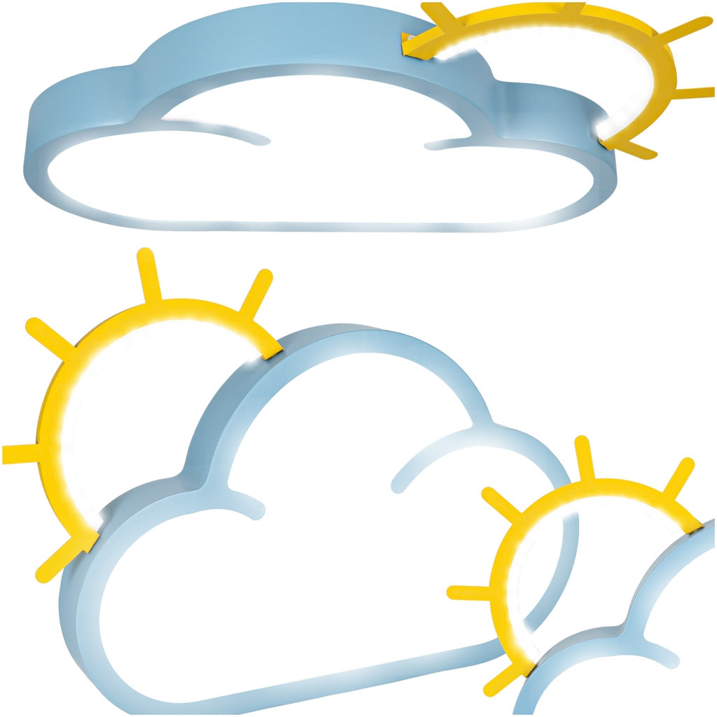 Ceiling plafond LED wall lamp cloud blue