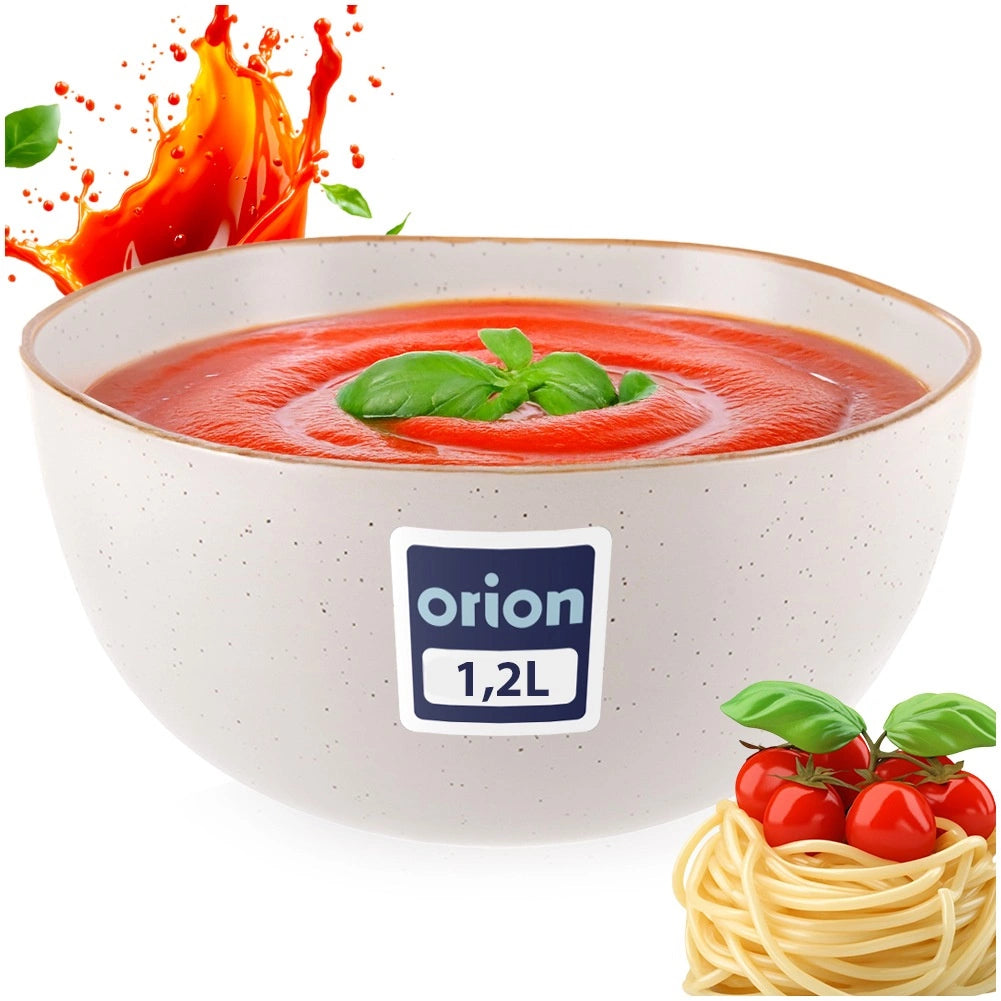 Ceramic Bowl, Beige, 18 cm, 1.2 L Capacity