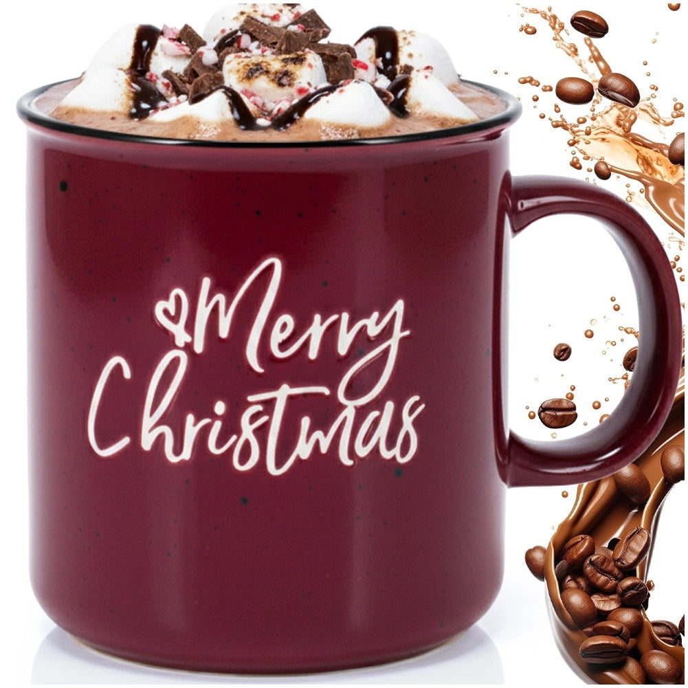 Ceramic Mug XXL 700ml, Maroon, Christmas Design