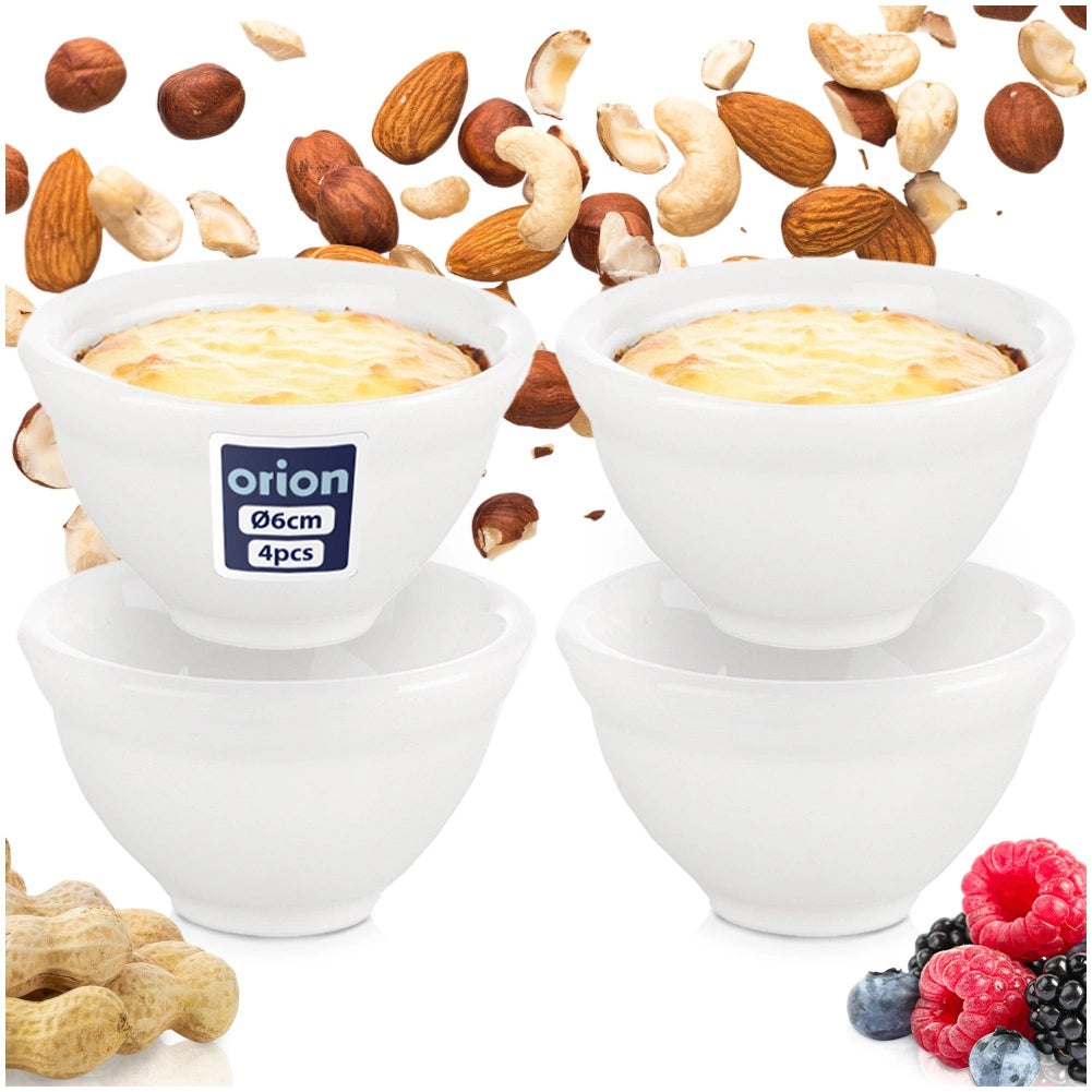 Ceramic Snack Bowls Set, 40 ml, 4 Pieces, White
