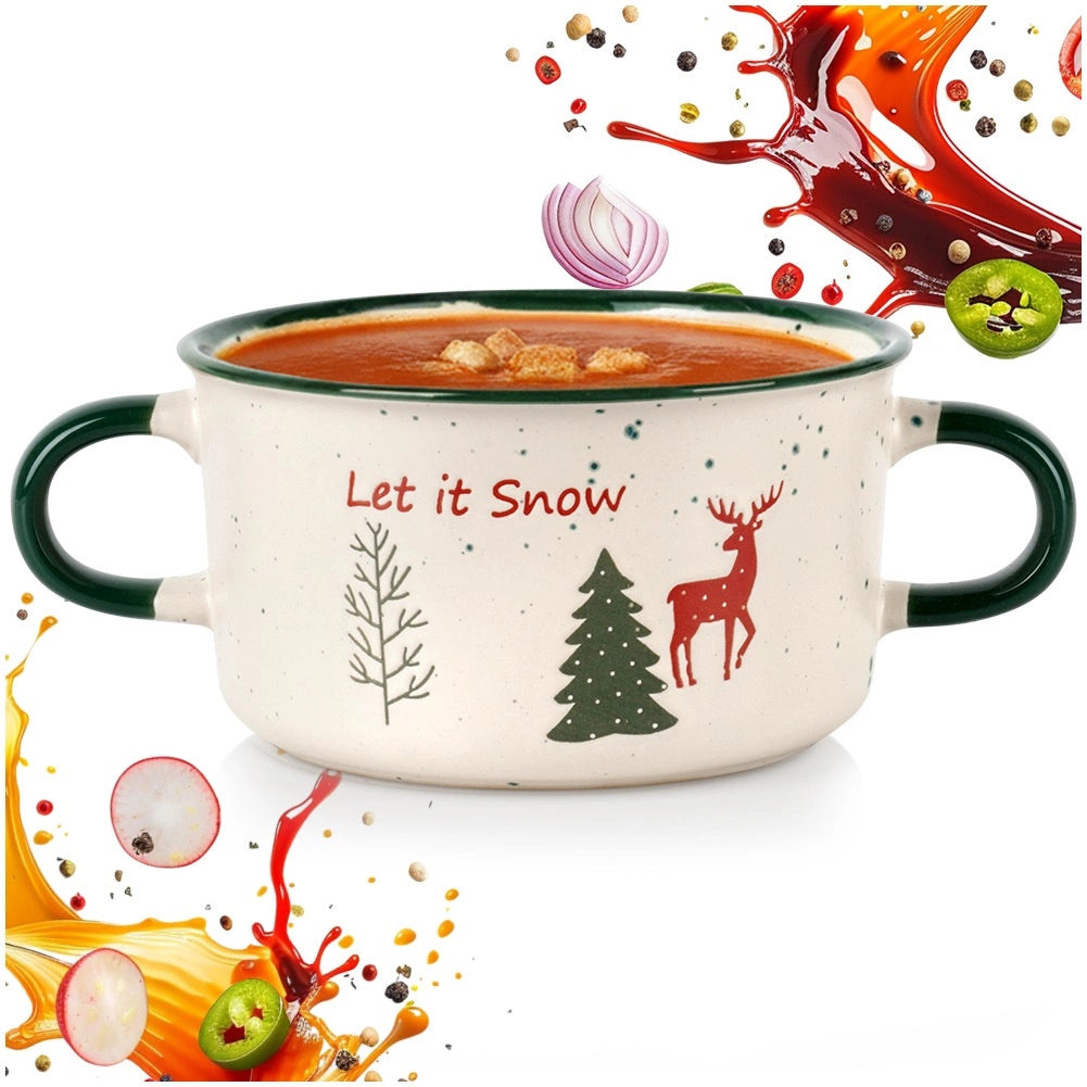 Ceramic Soup Bowl, 625 ml, Stoneware, Christmas Design