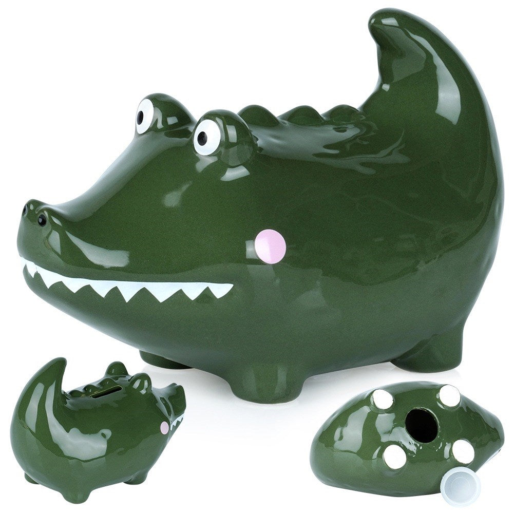 Ceramic piggy bank crocodile
