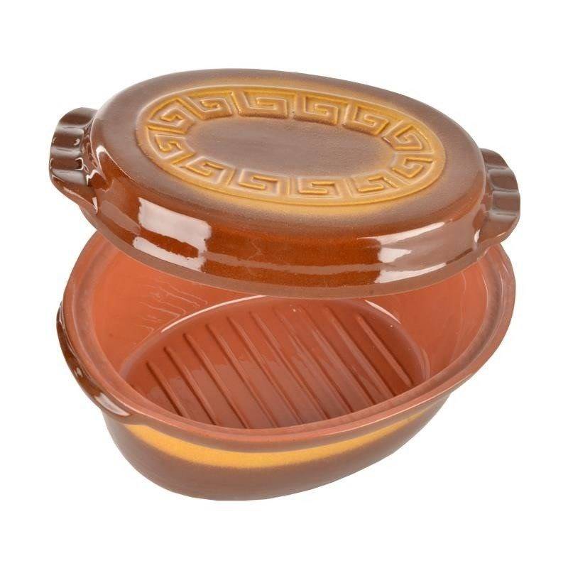 Ceramic roaster with lid, oval, 6 l, 41x27 cm